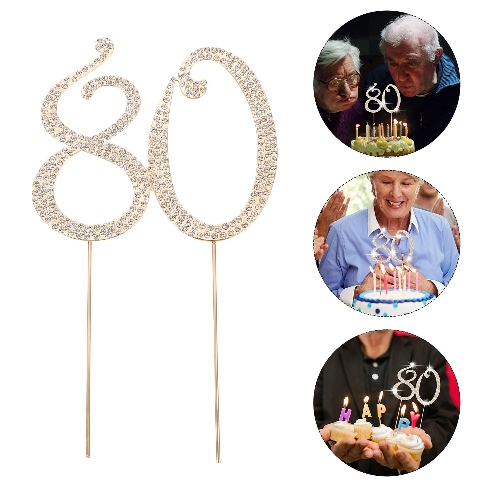 

80 Th Wedding Decorations Digital Cake Insert Topper Party Ingredients Ornament Birthday Crystal Bride
