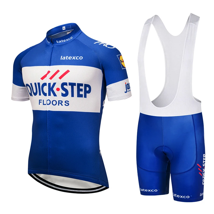 

BLUE Quick Step Cycling team Jersey Clothing Bike Shots Men Bicycle wear summer pro Cycling Shirts 20D gel pad bike Bottoms