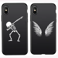 skull black phone case for iphone 11 12 13 pro max 12pro 7 8 plus mini x xs xr case trendy couple cover for iphone 11 pro case