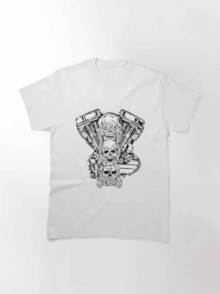 Harley голова говорящая не обмокала скелеты Старая школьная Байкерская футболка