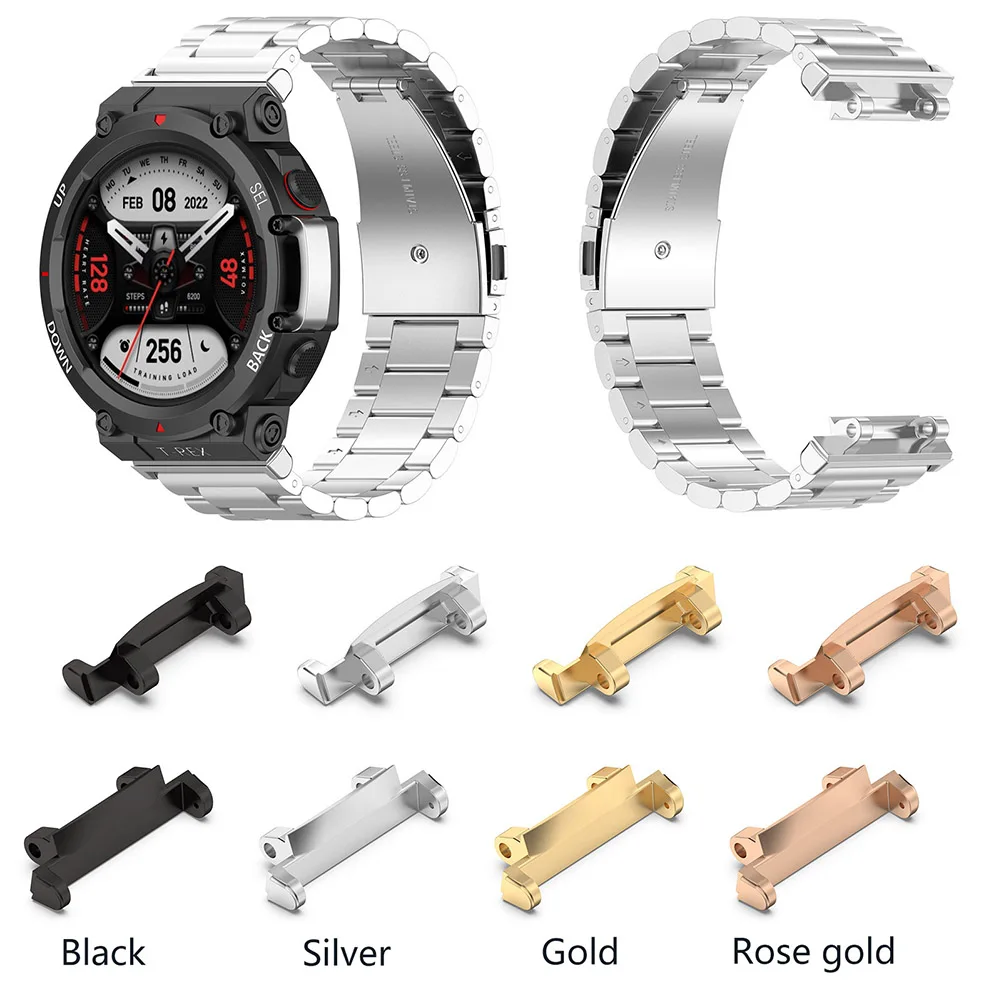 

Металлический ремешок для Zepp Health Amazfit T-rex 2 шт. 22 мм, металлические разъемы, браслет, Соединительный адаптер высокого качества 304