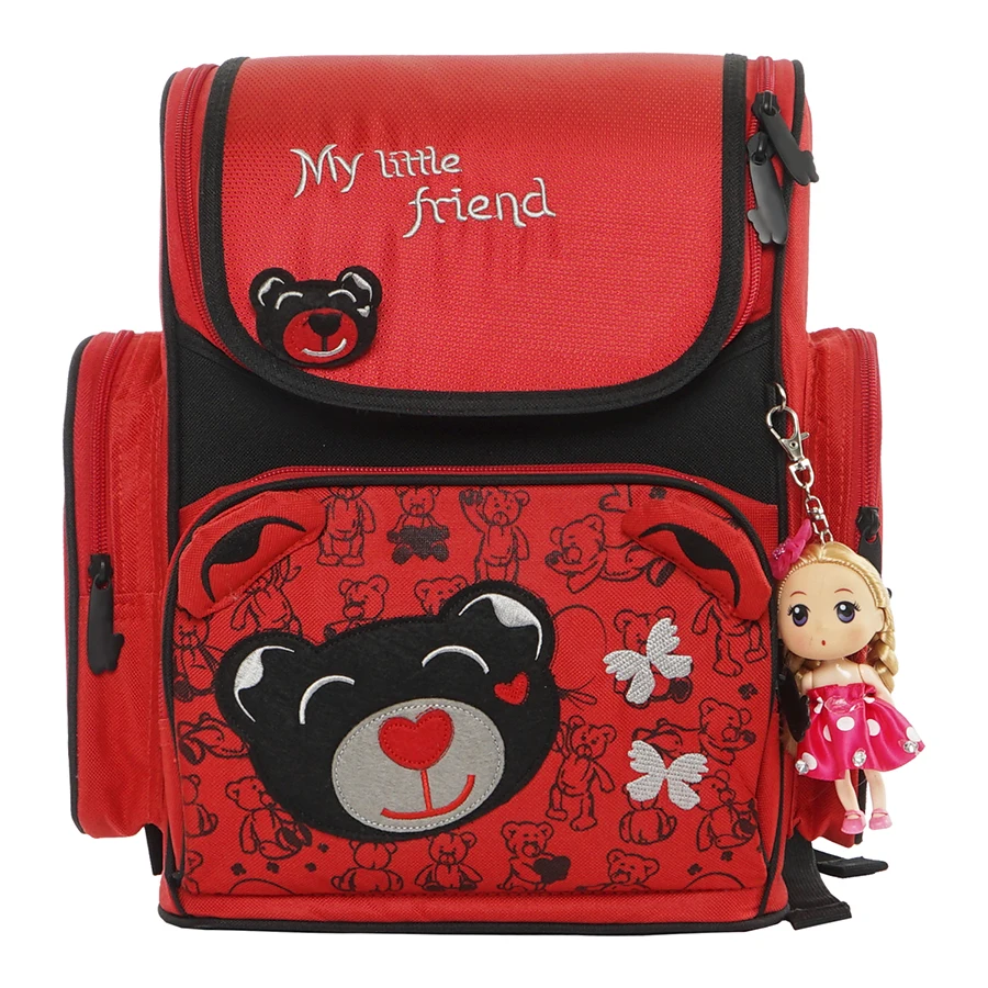 Детские брендовые школьные ранцы 1-3 класса с принтом медведя для девочек 1-002 ортопедический школьный рюкзак модный рюкзак для начальной шко...