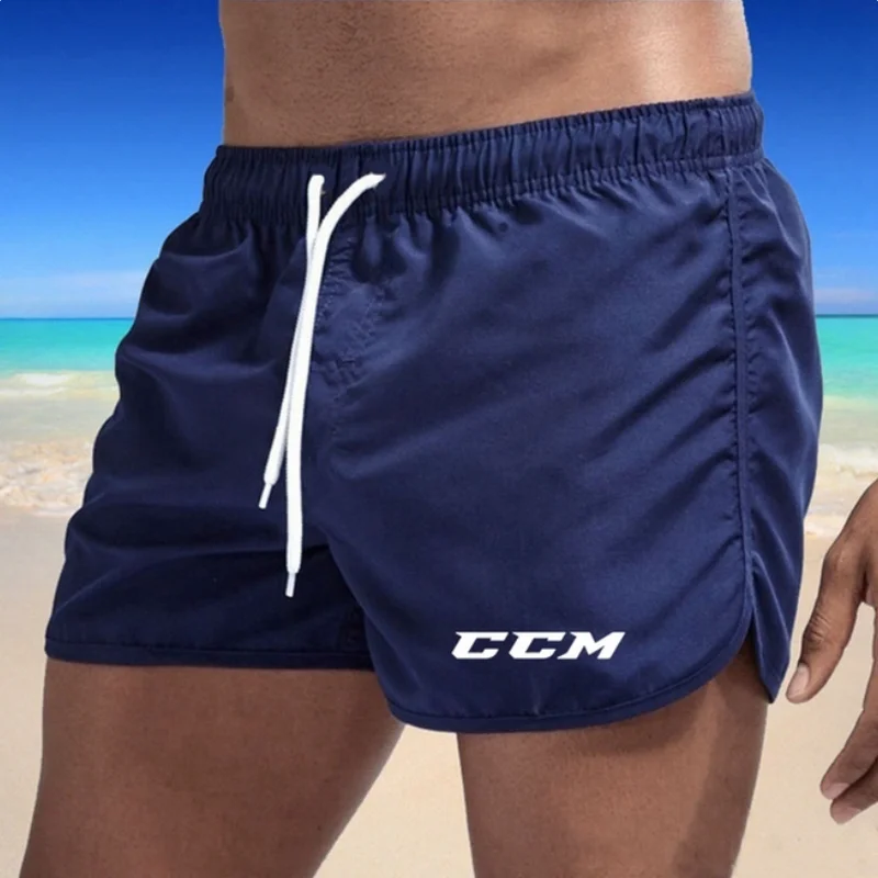 

CCM Brand Men's Stretch Swim Trunks Quick Dry Beach Shorts Drawstring Boxer Briefs Soccer Tennis Training Short