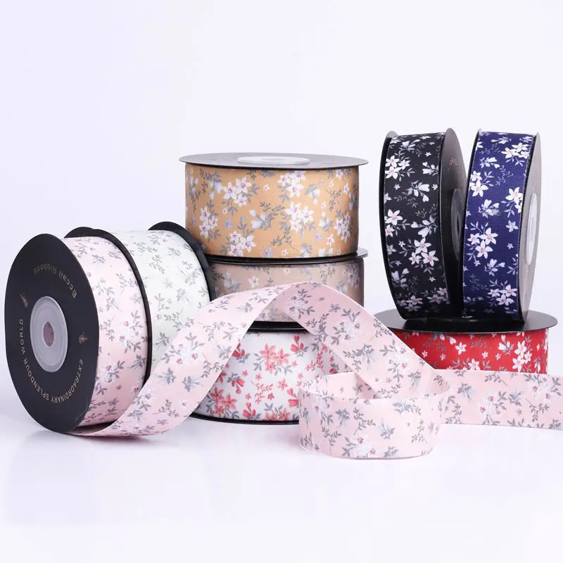 

Double-sided Korean version sweet small floral printed webbing DIY bow hair accessories clothing sewing floral ribbon