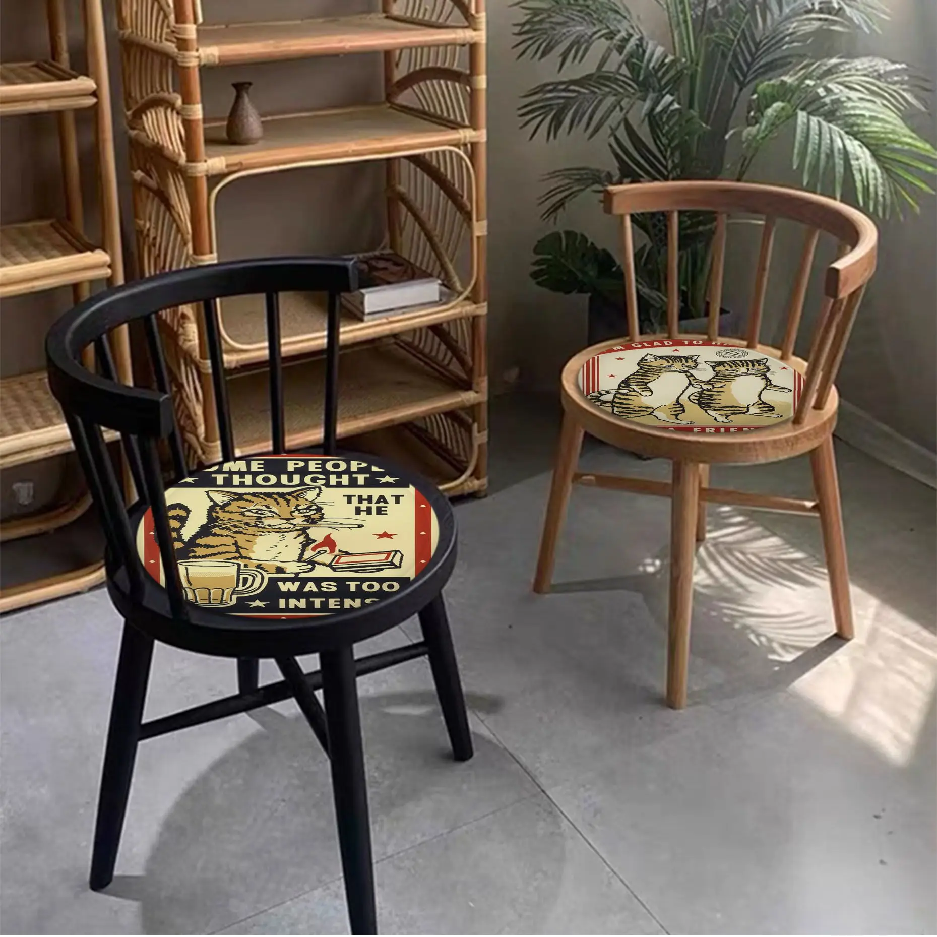 

Everybody Cheers Drunk Dinner Pet Cat Modern Minimalist Style Fabric Cushion Non-slip Living Room Sofa Stool Chair Mat Pad