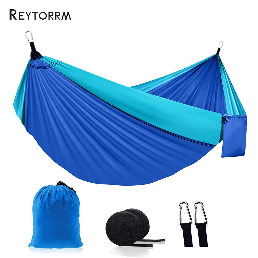

260x140cm Lightweight Double Person Camping Hammock for Outdoor Beach Backpacking Travel Hiking Portable Parachute Nylon Hammock