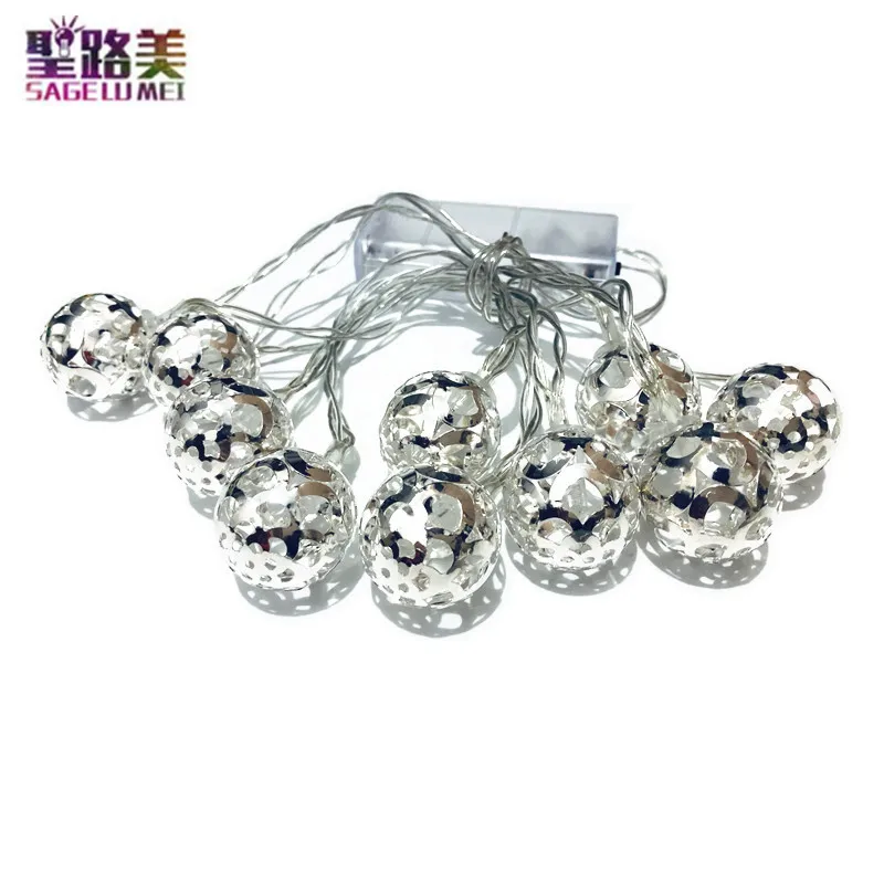 

10/20led Moroccan decorative pattern ball led lights string Christmas Halloween holiday decoration Light for Garland Party Decor