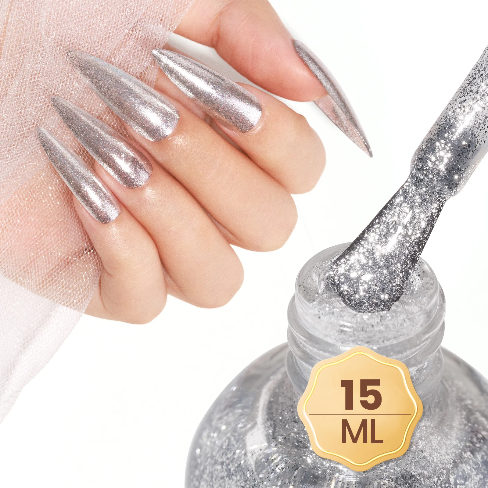 MIZHSE 15 мл блестящий лак для ногтей Soak Off классический неоновый эффект Semis
