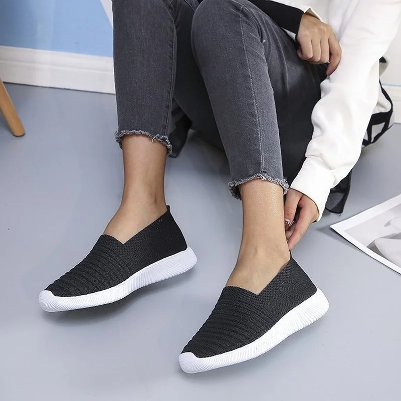 

2022 Breathable Mesh Fashion Casual Sports Shoes Platform Flats Shoes Light Wedge Sneakers Woman Vulcanize Shoes Zapatillas