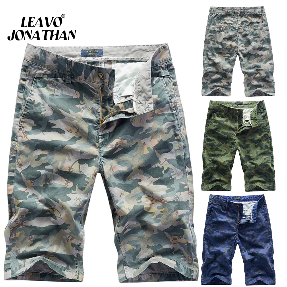 

Шорты-карго мужские из чистого хлопка, до колена, с принтом