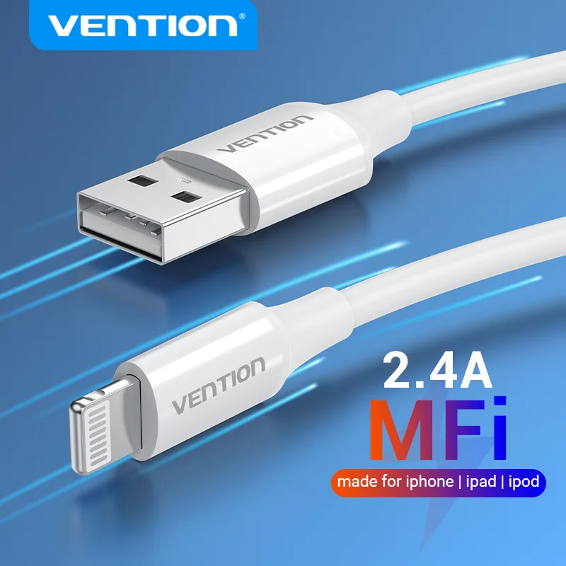 

Vention MFi USB to Lightning Cable for iPhone 14 13 12 Pro Max 2.4A Fast Charging Cable for iPhone Charger Cable USB Data Cord