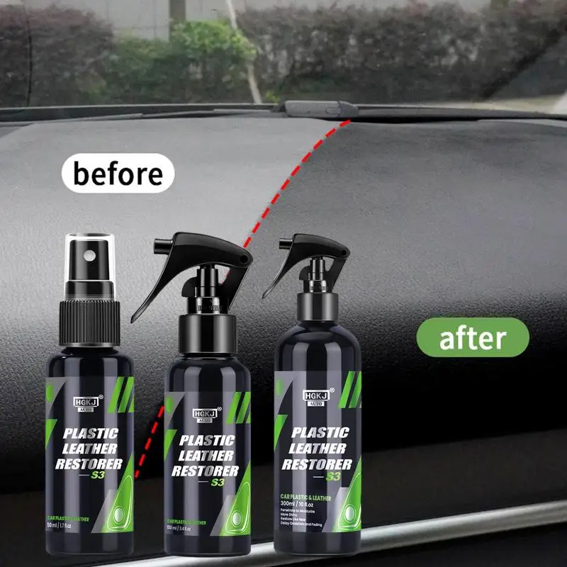 

Car Plastic Leather Restorer Refurbishment Agent Auto Interior Repair Shine Spray Coating Renovator For Car Detailing Agent