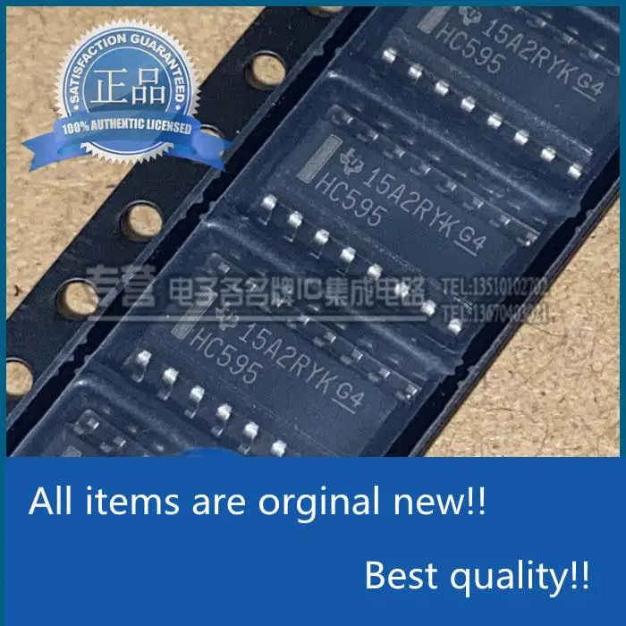 

10pcs 100% orginal new SN74HC595DR Silkscreen HC595 Narrow Body SMD SOIC-16