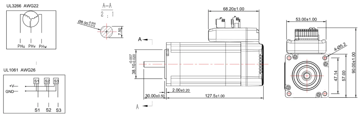 iHSV57-30-14-36 Новый Nema23 3000 об/мин с ЧПУ кодировщик экономии места 1000 линий 140 Вт