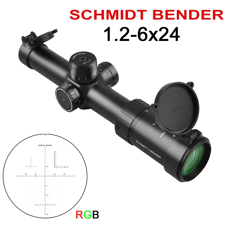 

Schmidt Bender Hot Sale Tactical 1.2-6x24 IR Hunting Scope Tactical Glass Etched Reticle Optical Sights Riflescopes Scopes Sight