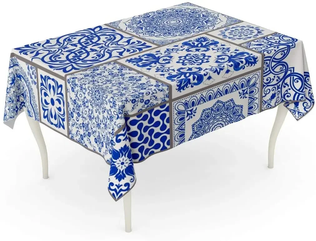 Лоскутное викторианское мотивы Majolica Pottery Синий и Белый Azulejo Оригинальная