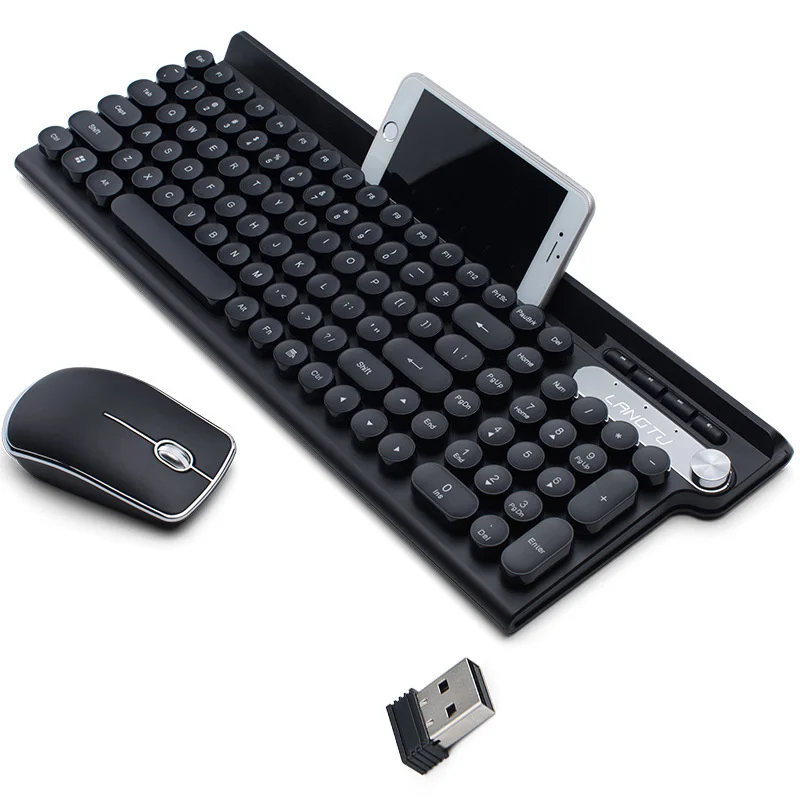 

Wireless LT500 Keyboard Mouse Set Game Desktop PC Rechargeable Mute Punk Keyboard Set Genuine Factory New Arrivals Fashion Sale