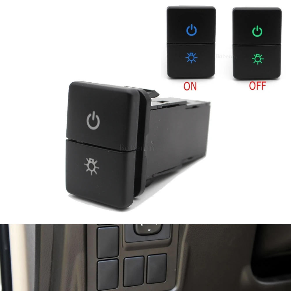 For Toyota Camry Corolla Prius PRADO Dual Key Switch Car Power Supply Power on Off Headlight Dual Switch Button with Wire