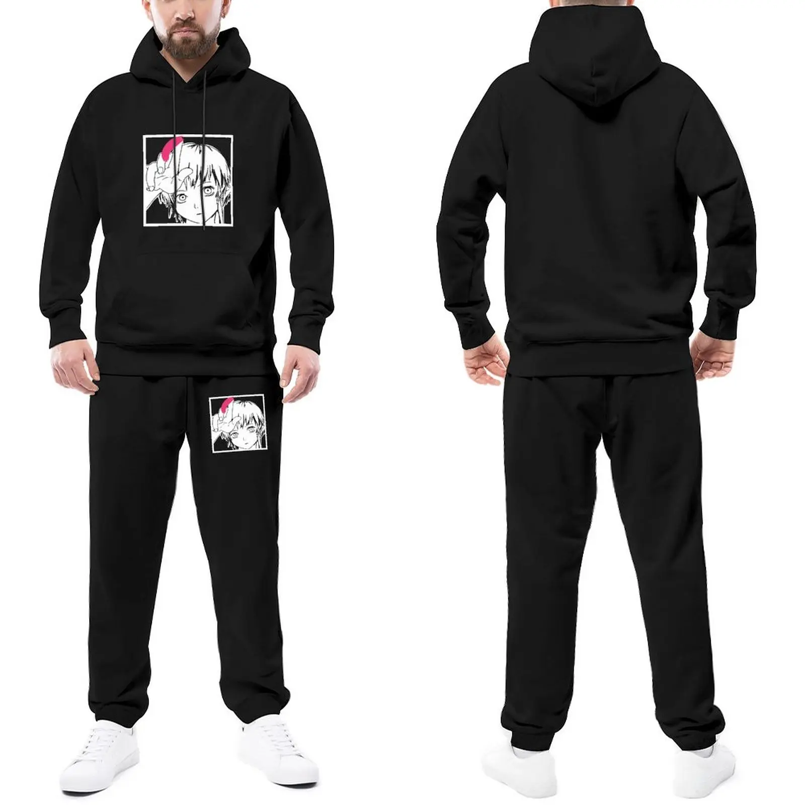 

Trapstar Tracksuits Experiments Lain Hooded Suits Anime Hooded Suits Oversized Hip Hop Jogger Sportswear Unisex Funny Sweatsuits