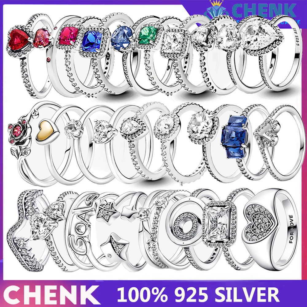 

Женское кольцо из серебра 100% пробы с разноцветными кристаллами