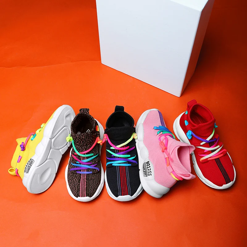 High Quality Kids Boys Girls Sneakers Children Casual Sock Shoes Student Sneakers Non-slip Soft Light Breathable Sports Shoes enlarge