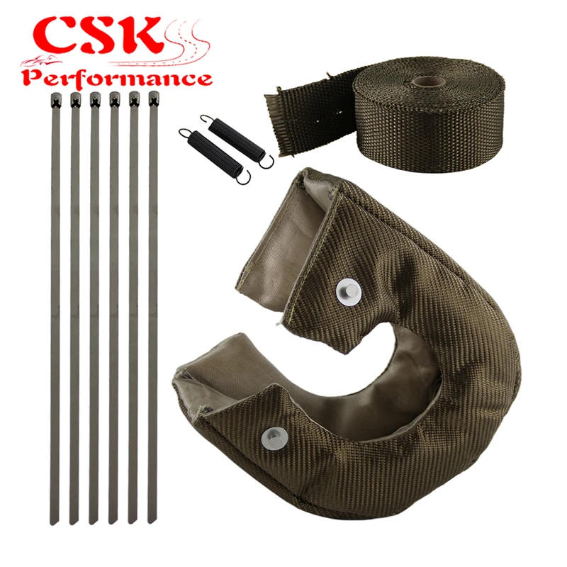 

Turbo Heat Shield & Exhaust Heat Wrap & Zip Ties for T6 HT60 T67 T71 T76 HX52 HT60GT40 T88 GT55 GT5533R GT5541R S475 S400 S510