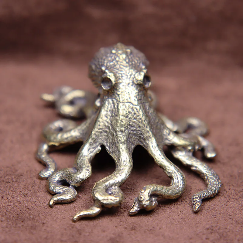 Фигурка осьминога латунная ретро-фигурка винтажный декор для стола в античном