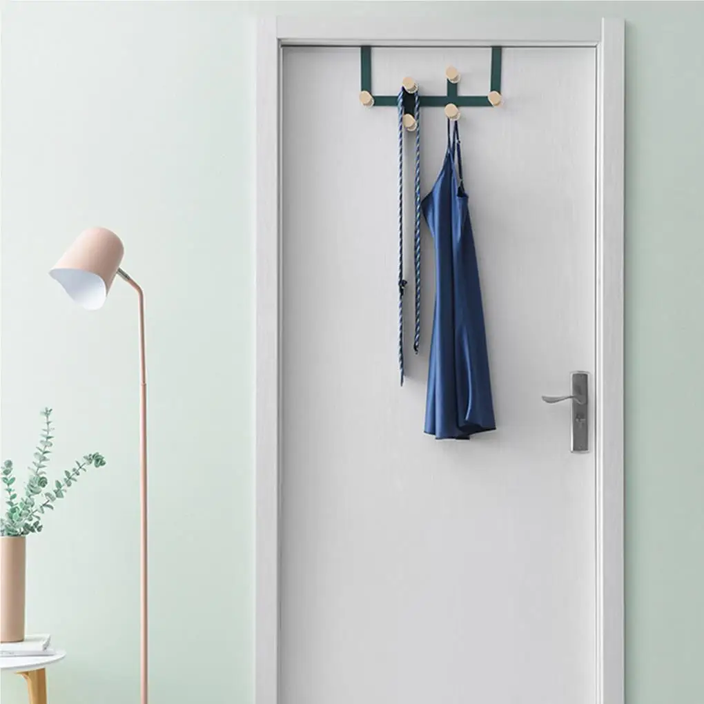 

Over-The-Door Hook Rack Metal 6 Hooks Hanger Storage Holder Hanging Coat Hat