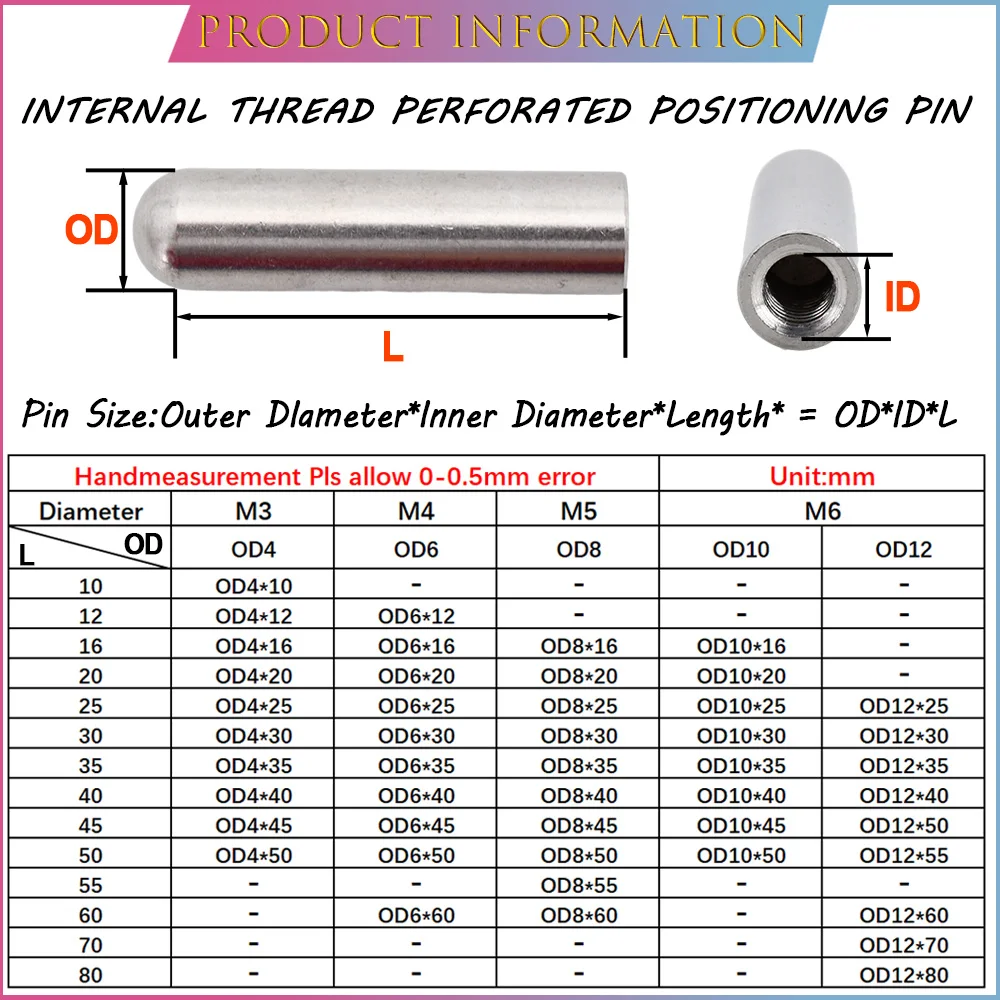 Внутренняя резьба из нержавеющей стали 304 цилиндрическая Шпилька внутреннее