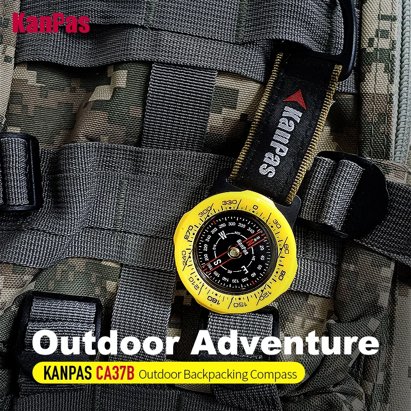 Kanpas Waterproof  Carabiner outdoor compass with luminous and 1-2-3system/Tourist compass / blue compass