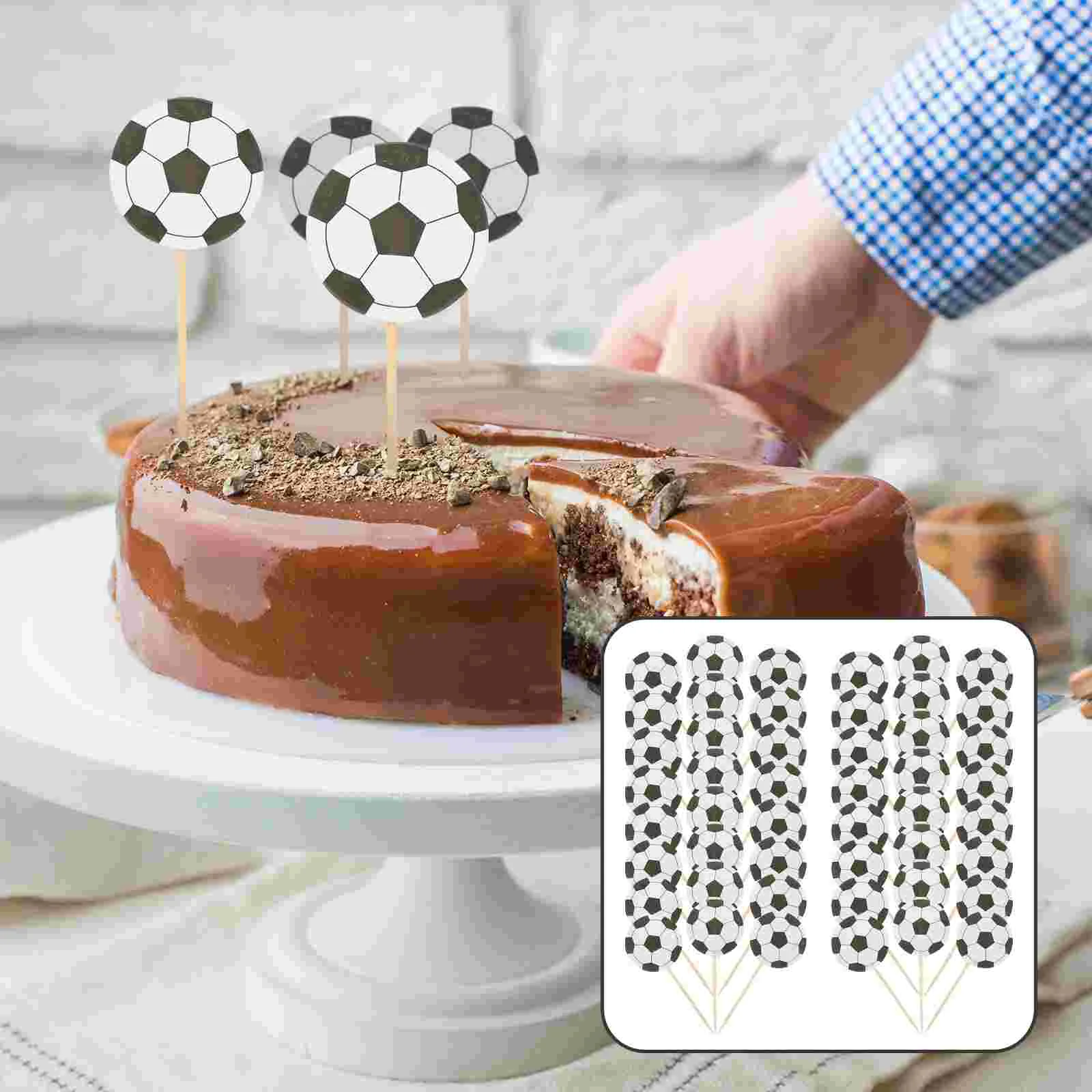 

72pcs Football Picks Cupcake Toppers Party Decoration Supplies for Birthday Cake
