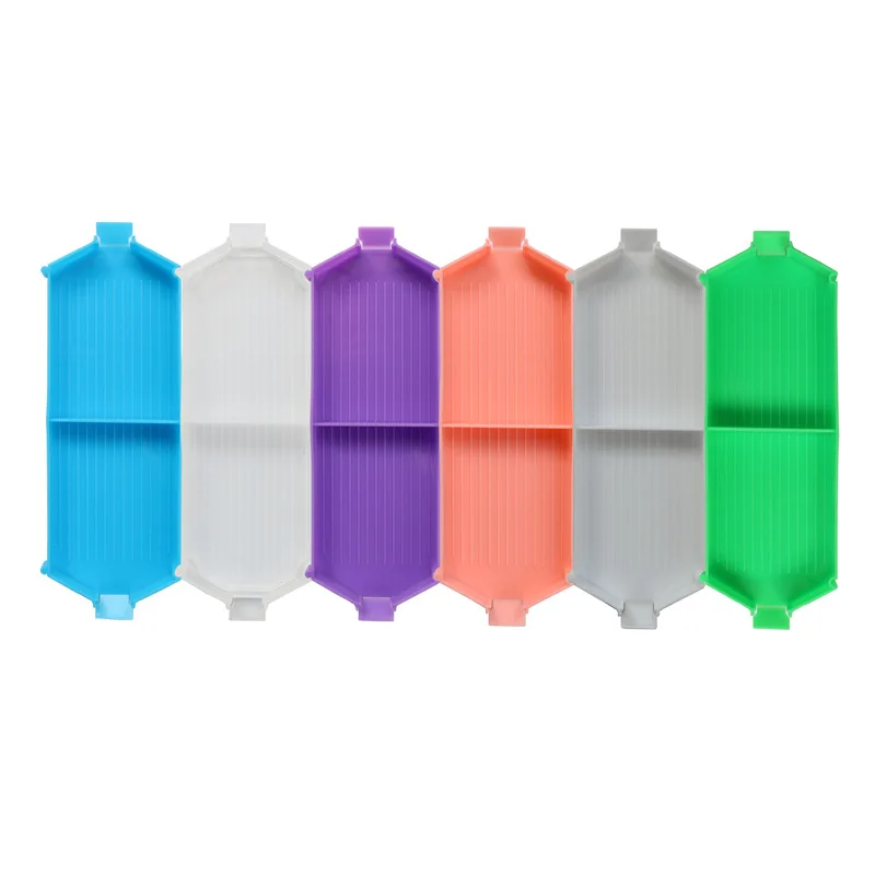 

6pcs/1pcsDiamond Painting Bead Sorting Trays Stackable Plastic Rhinestone Plate Storage Embroidery Accessories Art Dotting Tool