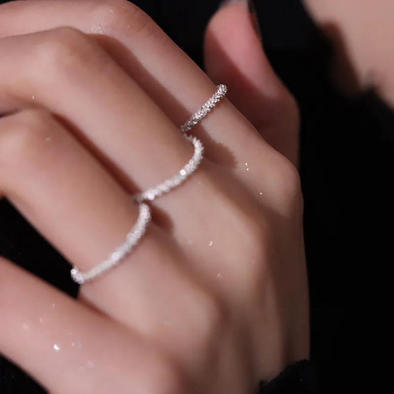

Simple Finger Ring Women Jewelry Silver Color Fashion Sparkling Ring Party 2022 Trend Jewelry Gift for Women Men Rings