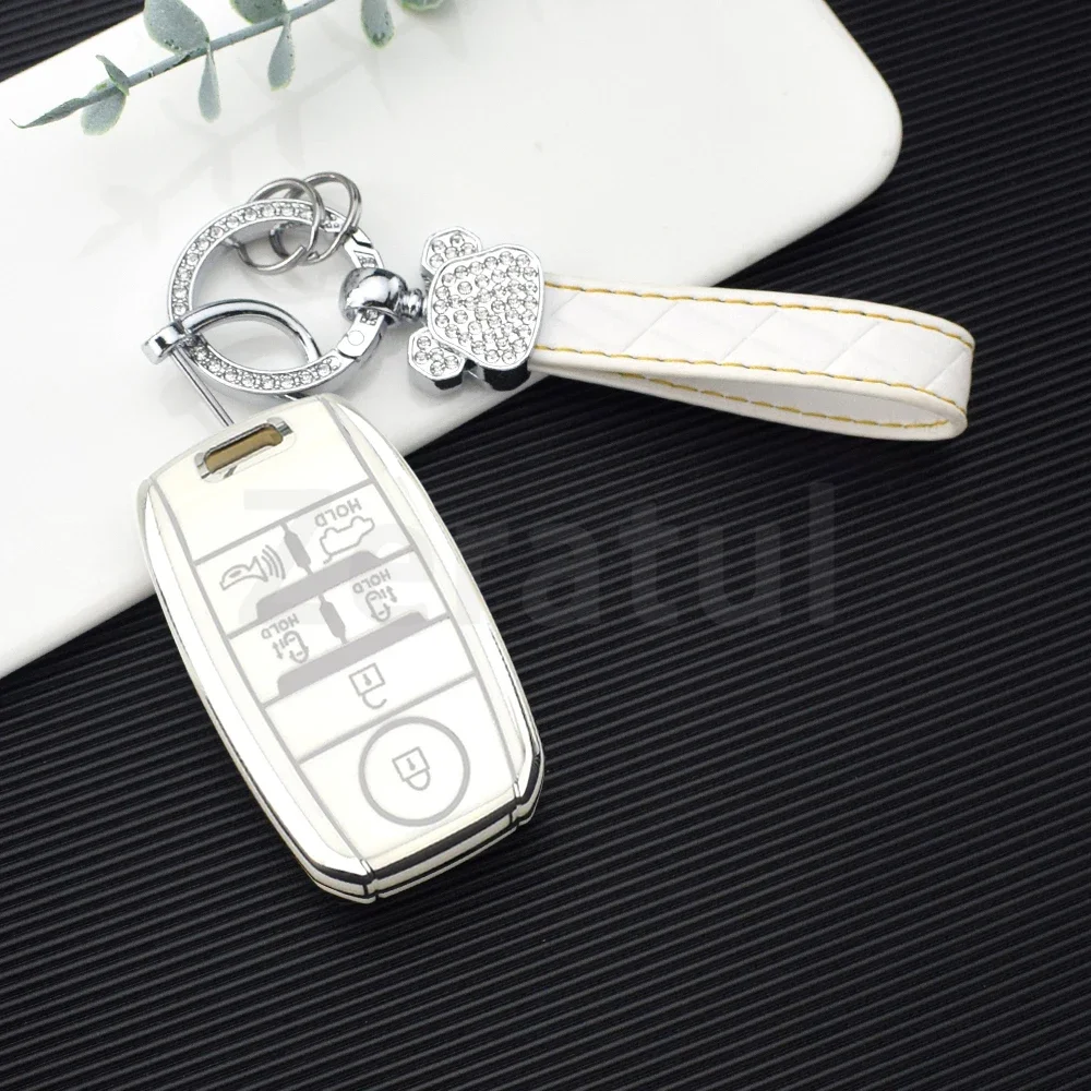 

Чехол для автомобильного ключа из ТПУ с 5/6 кнопками для Kia Sorento Sedona Sportage Grand Carnival K5 Kx3 K4, держатель для автомобильного брелока, аксессуары