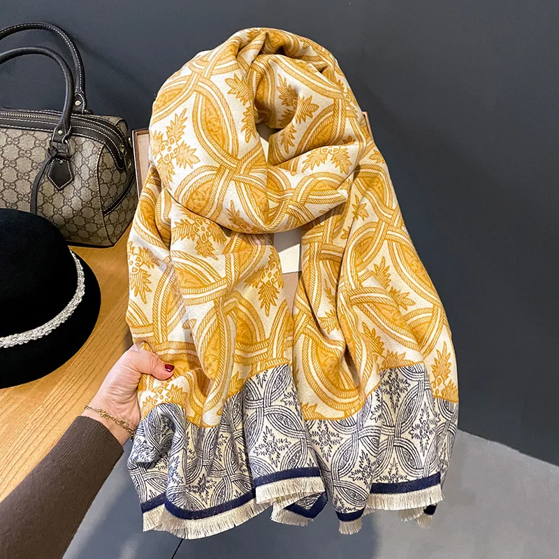 Роскошный кашемировый Регулируемый шарф для женщин, дизайнерское толстое одеяло, зимние теплые головные шарфы, пончо, бандана