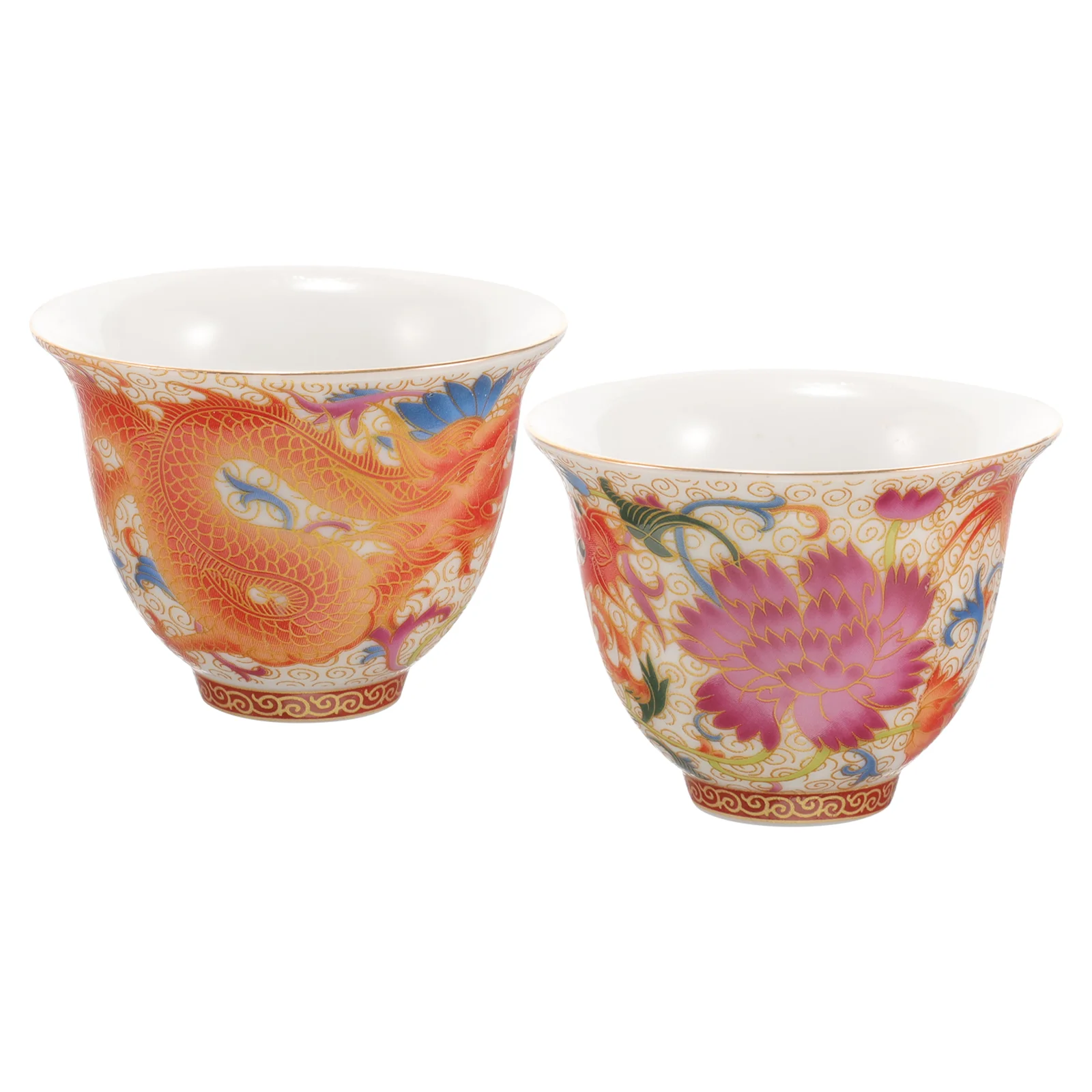 

1 Pair Chinese Mugs Water Cups Mugs Enamel Ceramic Mug Drinking Tea Mugs