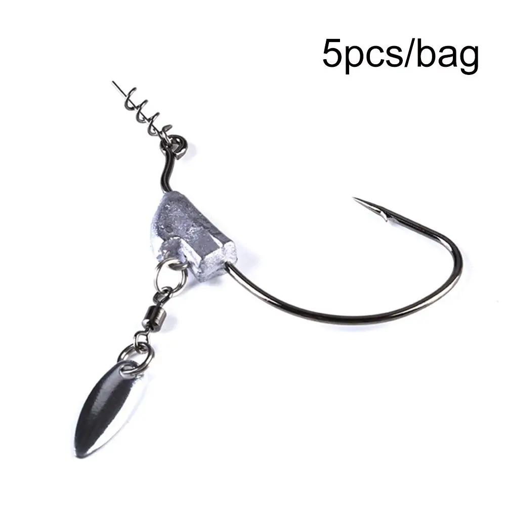 

Outdoor Perforated Barb Carbon Steel Soft Worm Add Lead Weight Baits Lead head With Metal Sequins Crank Fishing Hook