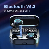 2022 tws wireless bluetooth headphones stereo sports waterproof earhook earphones with microphone 3500mah charging box new