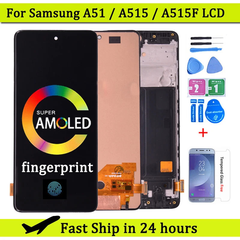 Super AMOLED для Samsung Galaxy A51 LCD A515 A515F A515F/DS A515FD, ЖК-дисплей, сенсорный экран с рамкой, дигитайзер в сборе Super AMOLED для Samsung Galaxy A51 LCD A515 A515F A515F/DS A515FD, ЖК-дисплей, сенсорный экран с рамкой, дигитайзер в сборе
