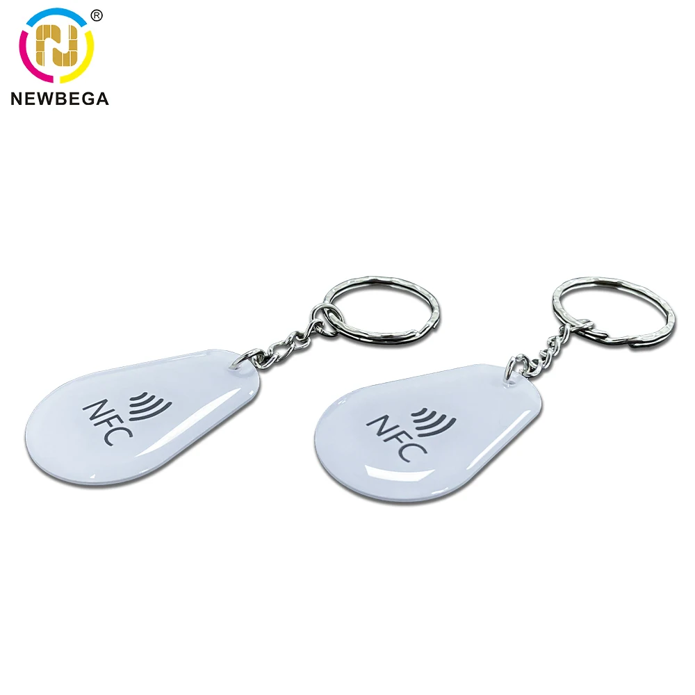 13,56 МГц новая белая эпоксидная карта NFC RFID смарт-карта 213 с цепочкой, водонепроницаемая, подходит для всех сотовых телефонов с функцией NFC