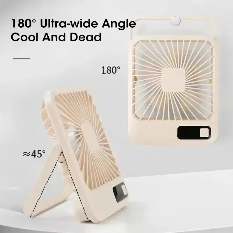 Фото Небольшой настольный вентилятор Xiaomi 2000 мА/ч, бесшумный вентилятор с USB-зарядкой и мощным потоком воздуха, офисный вентилятор с 5 скоростями и мощным потоком воздуха №5