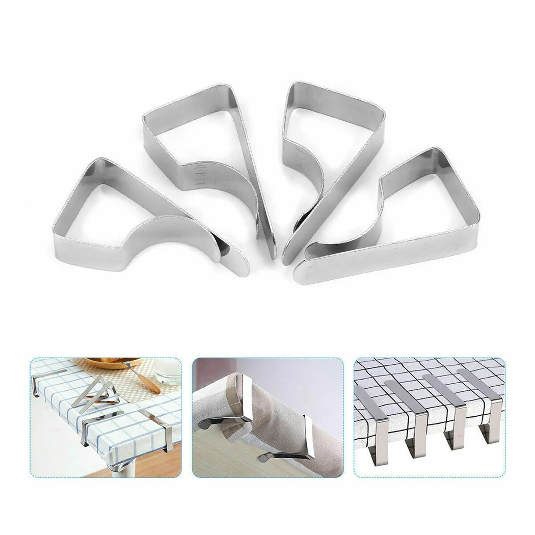

Durable Tablecloth Clip Silver Stainless Steel Tablecloth Clamps Holder Clip 5.1*2.6*1.3cm 8pcs 8x Accessories