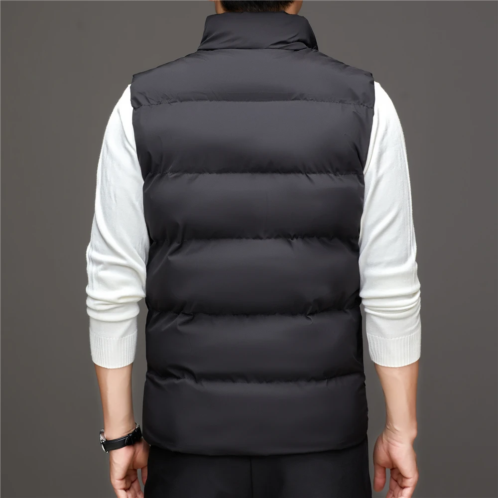 COODRONY Brand Zipper Sleeveless Jacket Men Clothing Autumn Winter New Arrival Vest Parkas Solid Color Stand Collar Coats Z8167