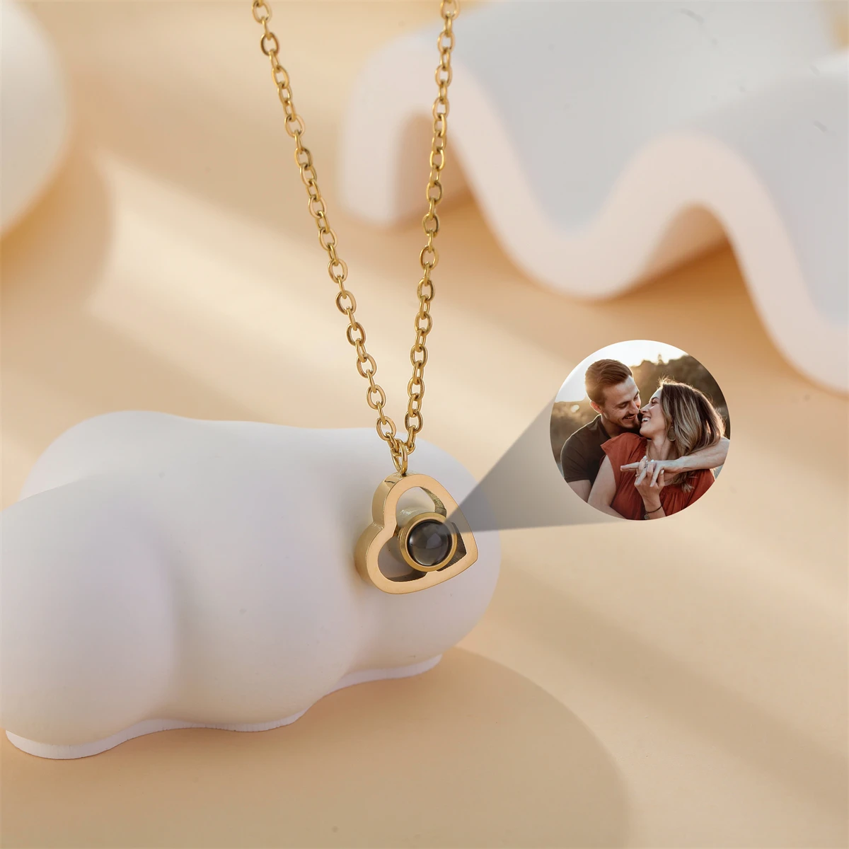 Маленькое ожерелье с подвеской в виде сердца индивидуальное проекционное