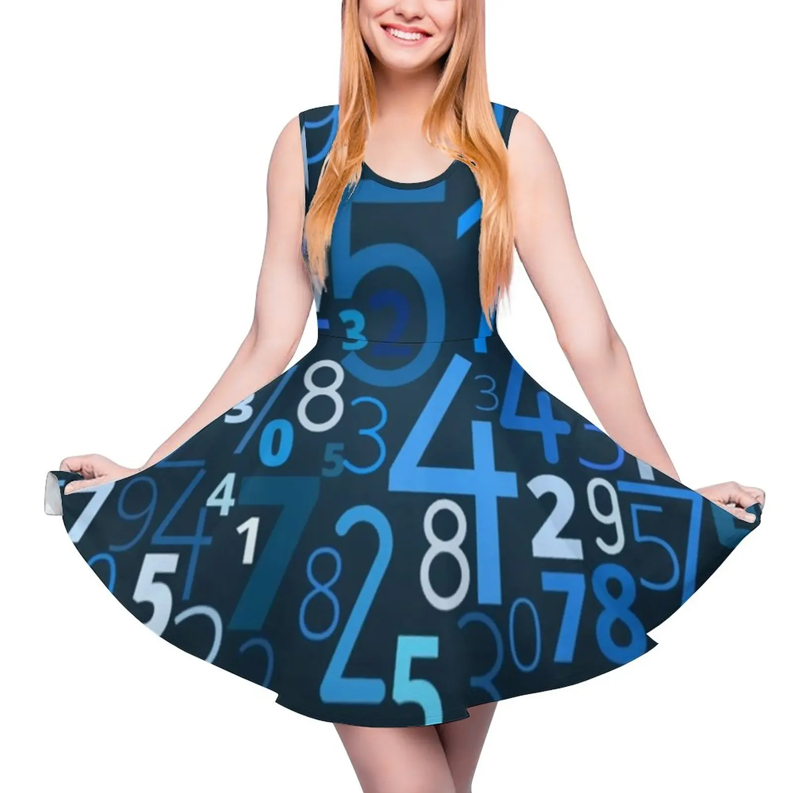 

Math Numbers Dress Colorful Code Print Aesthetic Dresses Female Elegant Skate Dress Spring Graphic Vestidos Big Size