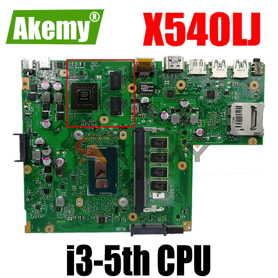 

Akemy X540LJ Laptop motherboard for ASUS VivoBook F540LJ F540LA A540LJ A540L original mainboard 4GB-RAM i3-5th GT920M
