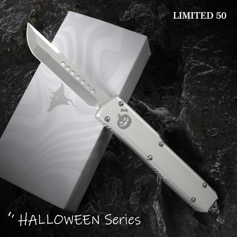 

Halloween Series OTF Tech Knife EDC Self Defense Combat Tactical Knives Single Edge D2 Steel Blade T7 Handle Original OTF KJ3