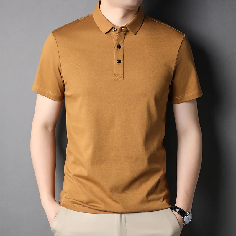 

high quality summer Solid Color Casual Short Sleeve Cotton Men's POLO Shirt Fashion Casual Soft Polo Shirt Men's Half Sleeve