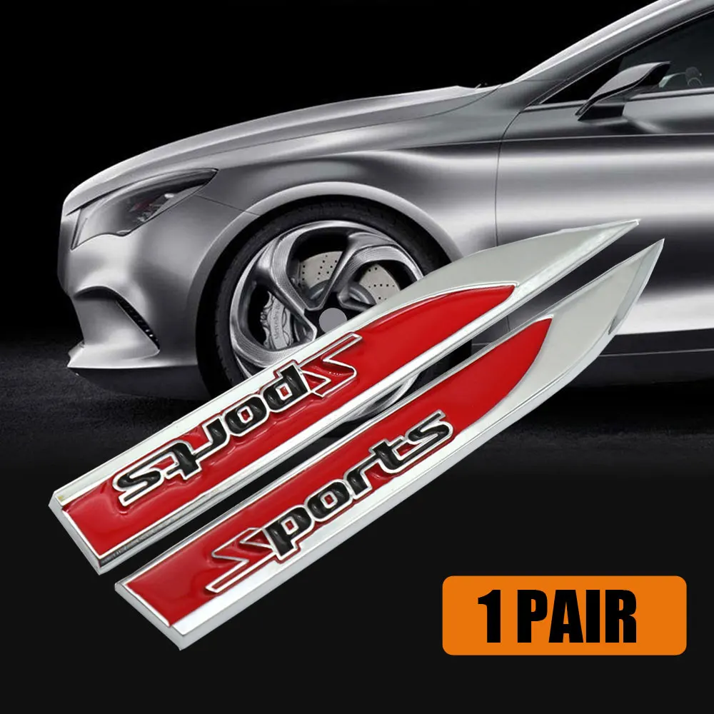 

2pcs Universal Self-adhesive Car Styling Metal Car Side Fender Decoration 3D Marker Sticker Exterior Parts Car Accessories
