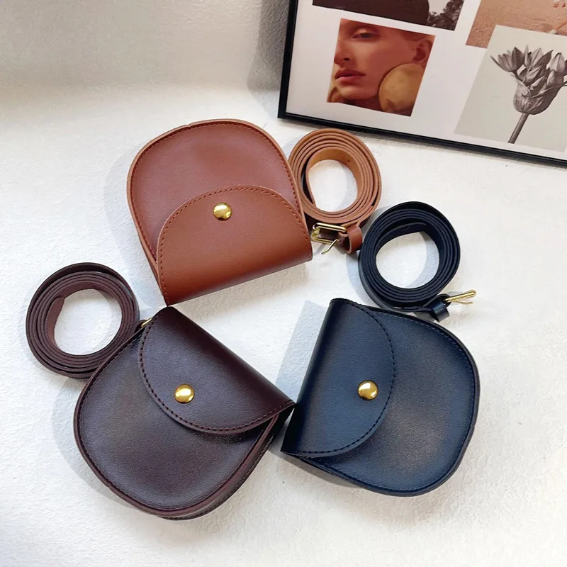 Mini Cross Bag PU Vegan Leather Kids Purse Small Children's Messenger Bag Designer Luxury Cute Princess Shoulder Bag For Girls